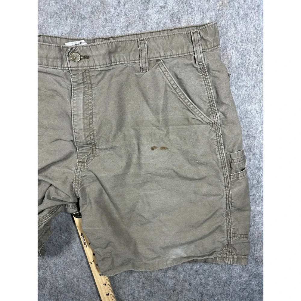 Carhartt B144 LBR Canvas Work Shorts Mens 40 Brown Utility Carpenter Cotton